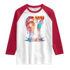 Burning Six Seven Raglan Shirt Drip Fire Flame Meme TS12 White Red Print Your Wear