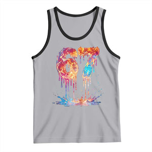 Burning Six Seven Tank Top Drip Fire Flame Meme TS12 Athletic Heather Black Print Your Wear