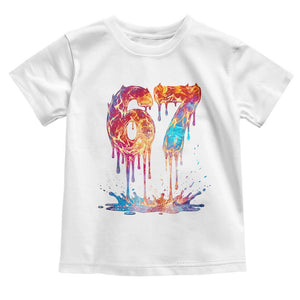 Burning Six Seven Toddler T Shirt Drip Fire Flame Meme TS12 White Print Your Wear