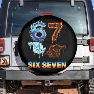 Water Fire Element Six Seven Spare Tire Cover Trendy Meme Gift TS12 No hole Black Print Your Wear