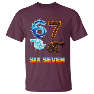 Water Fire Element Six Seven T Shirt Trendy Meme Gift TS12 Maroon Print Your Wear