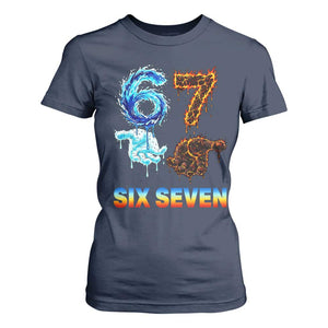 Water Fire Element Six Seven T Shirt For Women Trendy Meme Gift TS12 Navy Print Your Wear