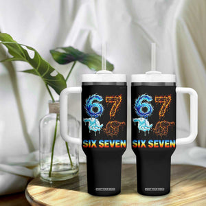 Water Fire Element Six Seven Tumbler With Handle Trendy Meme Gift TS12 Print Your Wear