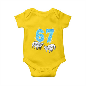 Ocean Water Wave Effect Printed Baby Onesie Six Seven Meme TS12 Daisy Print Your Wear