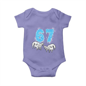 Ocean Water Wave Effect Printed Baby Onesie Six Seven Meme TS12 Violet Print Your Wear
