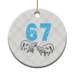 Ocean Water Wave Effect Printed Ceramic Ornament Six Seven Meme TS12 1pc Christmas Plaid Print Your Wear