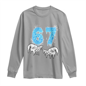 Ocean Water Wave Effect Printed Long Sleeve Shirt Six Seven Meme TS12 Sport Gray Print Your Wear