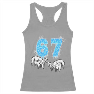 Ocean Water Wave Effect Printed Racerback Tank Top Six Seven Meme TS12 Sport Gray Print Your Wear