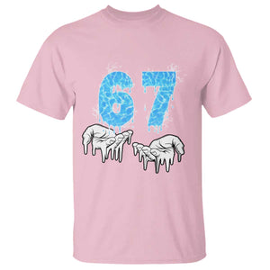 Ocean Water Wave Effect Printed T Shirt Six Seven Meme TS12 Light Pink Print Your Wear