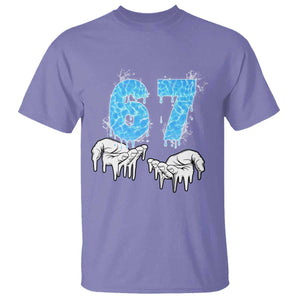 Ocean Water Wave Effect Printed T Shirt Six Seven Meme TS12 Violet Print Your Wear