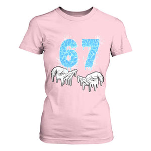Ocean Water Wave Effect Printed T Shirt For Women Six Seven Meme TS12 Light Pink Print Your Wear