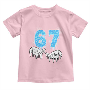 Ocean Water Wave Effect Printed Toddler T Shirt Six Seven Meme TS12 Light Pink Print Your Wear