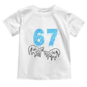 Ocean Water Wave Effect Printed Toddler T Shirt Six Seven Meme TS12 White Print Your Wear