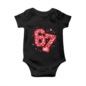 Glitch Swirl Effect Printed Six Seven Meme Baby Onesie Valentines Day Gift TS12 Black Print Your Wear