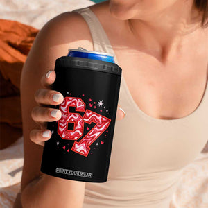 Glitch Swirl Effect Printed Six Seven Meme 4 in 1 Can Cooler Tumbler Valentines Day Gift TS12 Print Your Wear