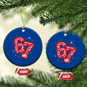 Glitch Swirl Effect Printed Six Seven Meme Ceramic Ornament Valentines Day Gift TS12 1pc Blue Print Your Wear