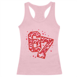 Glitch Swirl Effect Printed Six Seven Meme Racerback Tank Top Valentines Day Gift TS12 Light Pink Print Your Wear