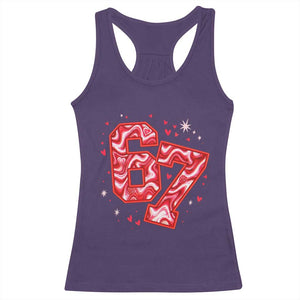 Glitch Swirl Effect Printed Six Seven Meme Racerback Tank Top Valentines Day Gift TS12 Purple Print Your Wear