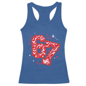 Glitch Swirl Effect Printed Six Seven Meme Racerback Tank Top Valentines Day Gift TS12 Royal Blue Print Your Wear
