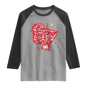 Glitch Swirl Effect Printed Six Seven Meme Raglan Shirt Valentines Day Gift TS12 Sport Gray Black Print Your Wear