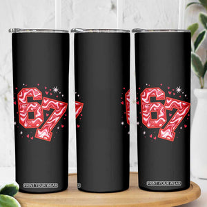 Glitch Swirl Effect Printed Six Seven Meme Skinny Tumbler Valentines Day Gift TS12 Print Your Wear