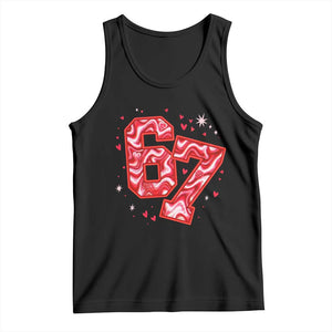 Glitch Swirl Effect Printed Six Seven Meme Tank Top Valentines Day Gift TS12 Black Print Your Wear