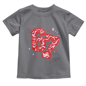 Glitch Swirl Effect Printed Six Seven Meme Toddler T Shirt Valentines Day Gift TS12 Charcoal Print Your Wear
