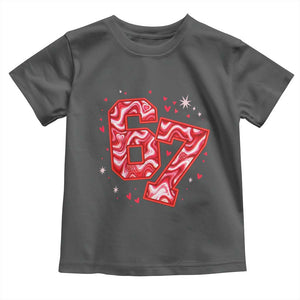 Glitch Swirl Effect Printed Six Seven Meme Toddler T Shirt Valentines Day Gift TS12 Dark Heather Print Your Wear