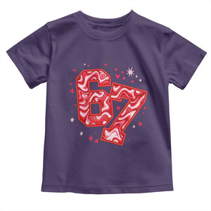 Glitch Swirl Effect Printed Six Seven Meme Toddler T Shirt Valentines Day Gift TS12 Purple Print Your Wear