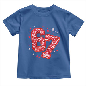 Glitch Swirl Effect Printed Six Seven Meme Toddler T Shirt Valentines Day Gift TS12 Royal Blue Print Your Wear