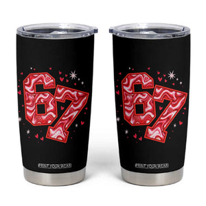 Glitch Swirl Effect Printed Six Seven Meme Tumbler Cup Valentines Day Gift TS12 Black Print Your Wear