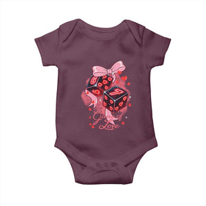 Funny The Game Of Love Six Seven Dice Meme Baby Onesie TS12 Maroon Print Your Wear