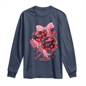 Funny The Game Of Love Six Seven Dice Meme Long Sleeve Shirt TS12 Navy Print Your Wear