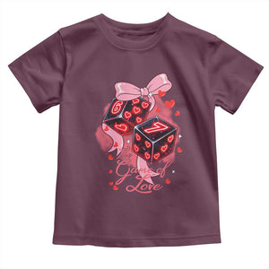 Funny The Game Of Love Six Seven Dice Meme Toddler T Shirt TS12 Maroon Print Your Wear