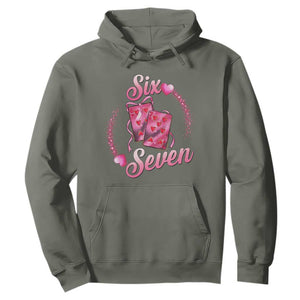 Playing Cards 67 Of Hearts Hoodie Six Seven Valentine Meme TS12 Military Green Print Your Wear