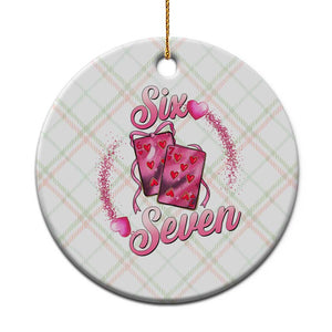 Playing Cards 67 Of Hearts Ceramic Ornament Six Seven Valentine Meme TS12 1pc Christmas Plaid Print Your Wear