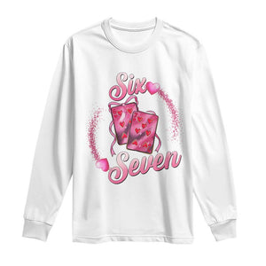Playing Cards 67 Of Hearts Long Sleeve Shirt Six Seven Valentine Meme TS12 White Print Your Wear
