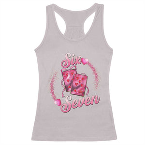Playing Cards 67 Of Hearts Racerback Tank Top Six Seven Valentine Meme TS12 Ice Gray Print Your Wear