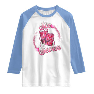 Playing Cards 67 Of Hearts Raglan Shirt Six Seven Valentine Meme TS12 White Carolina Blue Print Your Wear