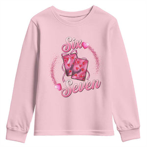 Playing Cards 67 Of Hearts Youth Sweatshirt Six Seven Valentine Meme TS12 Light Pink Print Your Wear
