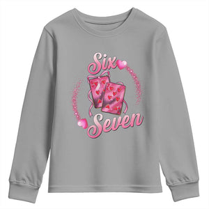 Playing Cards 67 Of Hearts Youth Sweatshirt Six Seven Valentine Meme TS12 Sport Gray Print Your Wear