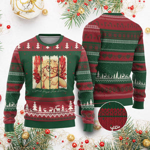 Retro Cupid Says Six Seven Ugly Christmas Sweater 67 Valentines Day TS12 Red Green Print Your Wear