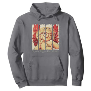 Retro Cupid Says Six Seven Hoodie 67 Valentines Day TS12 Charcoal Print Your Wear