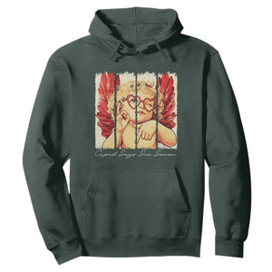 Retro Cupid Says Six Seven Hoodie 67 Valentines Day TS12 Dark Forest Green Print Your Wear