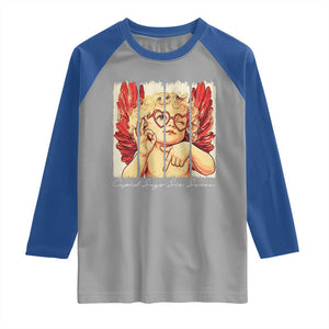 Retro Cupid Says Six Seven Raglan Shirt 67 Valentines Day TS12 Sport Gray Royal Print Your Wear