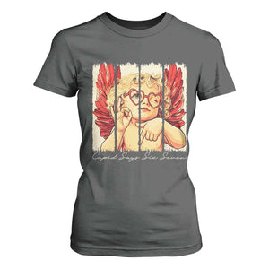 Retro Cupid Says Six Seven T Shirt For Women 67 Valentines Day TS12 Dark Heather Print Your Wear
