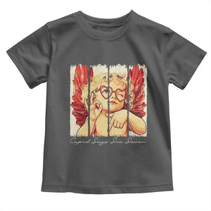 Retro Cupid Says Six Seven Toddler T Shirt 67 Valentines Day TS12 Dark Heather Print Your Wear