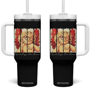 Retro Cupid Says Six Seven Tumbler With Handle 67 Valentines Day TS12 One Size: 40 oz Black Print Your Wear