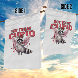 Funny Raccoon Cupid Anti Valentine Garden Flag Not Today Cupid TS12 Print Your Wear