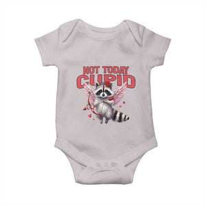Funny Raccoon Cupid Anti Valentine Baby Onesie Not Today Cupid TS12 Ice Gray Print Your Wear